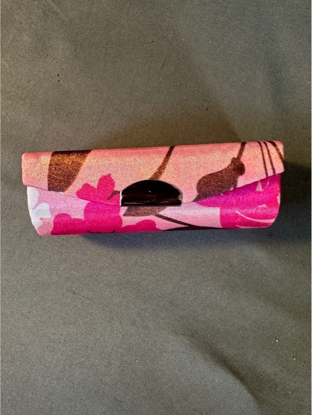 Pink Floral Lipstick Case With Mirror